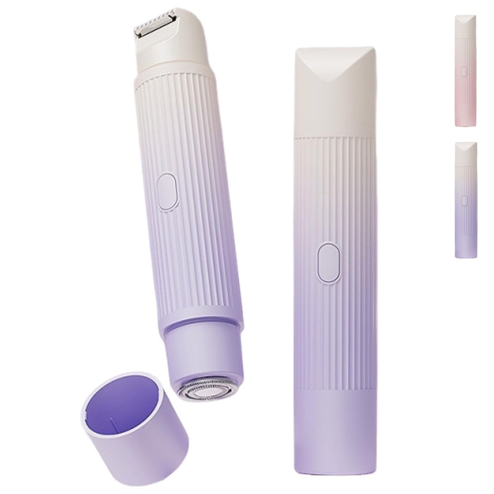 Comfort 2 in 1 Electric Lady Shaver, Dual Head Shaver Women, 2 in 1 Bikini Trimmer for Women, IntimateGlide Pro, Waterproof Wet & Dry Hair Trimmer for Bikini Underarm Leg Arm Face (Gradient Purple)