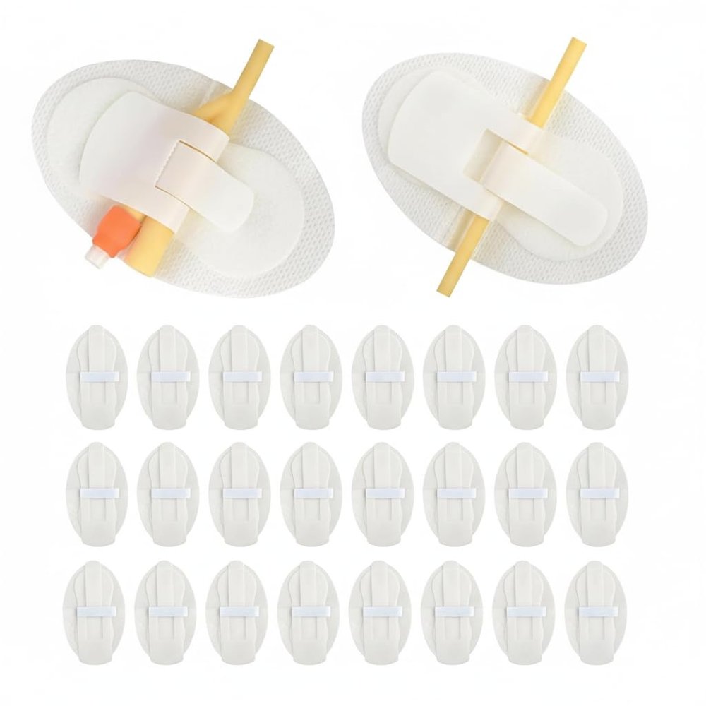 30Pcs Hypoallergenic Catheter Stabilization Device, Single/Double Lumen Urinary Leg Bag Tube Holder, Adhesive Catheter Supplies for Feeding Tube, Secure Night Bag Stand Straps