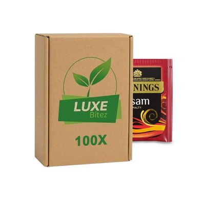 100x Black Assam Tea Bags Strong, Bold & Malty Flavor | Individually Wrapped Tea Sachets Envelopes | Refreshing Premium Tea | Compatible with Twinings By Luxe Bitez
