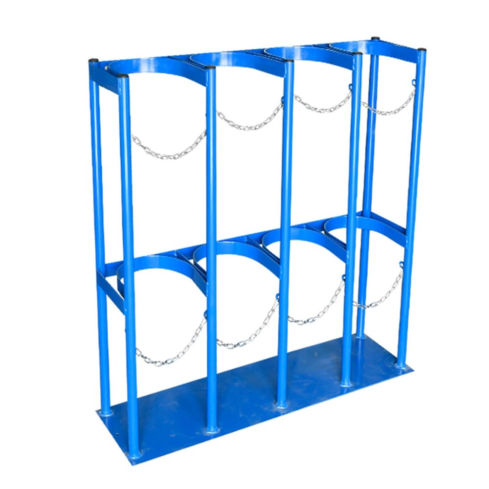 Oxygen Tank Holder - Steel Cylinder Cart for 40L Gas Cylinder, Wall or Floor Mount Rack with Hinges for Hospitals, Factories, Laboratories