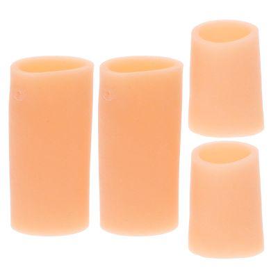 Silicone Finger Protectors 2 Pairs Khaki Reusable Comfort Protection