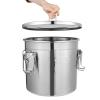 20L Stainless Steel Metal Bucket with Lid, diameter 28cm, Multipurpose Strong Steel Handle, 304 Stainless Steel Airtight Canister for Kitchen, Handled Pail for for Rice, Flour, Grain, Coffee Bean view 1