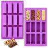 Set of 2 Cereal Bar Baking Moulds 29.7 x 17.2 cm Silicone 12 Cavities view 1