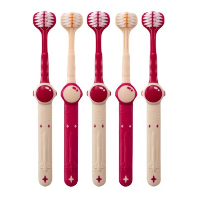 Children's Toothbrush - 5.91 Inch Cleaning Tool, 3-Sided Gum Care Hygiene Device, Habit Trainer, Deep Cleaning Routine for Girls, Home, Travel, Bathroom, Maintenance