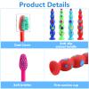 100 Pack Kids Toothbrush Bulk Soft bristles Toddler Lovely Toothbrush with Covers Suction Cup Individually Wrapped Toothbrushes for Home School Daycare Camp (4 Colors) view 3