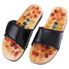 Acupressure Slippers for Men and Women, Natural Stone Massage Slippers with Reflexology Design for Home Use, Comfortable Cobblestone Acupuncture Sandals (Black, Size 41-42), Reflexology, Ac view 1