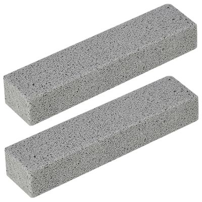 2 Pack Pumice Scouring Pads, Natural Pumice Stone for Toilet & Bathroom Cleaning, Effectively Removes Tough Stains from Porcelain & Ceramic Surfaces, Grey Scouring Pads