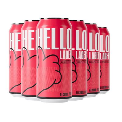 HELLO LAGER | British Helles-Style Lager 0.5% ABV | 6 x 440ml