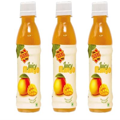 Sosyo Juicy Mango Fruit Drink 300ml (Pack of 3) Refreshing Mango Flavoured Beverage | Smooth & Fruity Soft Drink | Ready-to-Drink | Vegetarian