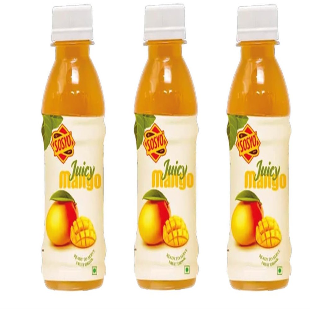 Sosyo Juicy Mango Fruit Drink 300ml (Pack of 3) Refreshing Mango Flavoured Beverage | Smooth & Fruity Soft Drink | Ready-to-Drink | Vegetarian