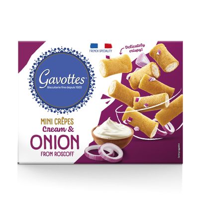 Gavottes Mini Savoury Crpes with Cream Filling 12 80g Packs Ready-to-Eat French Snack (Roscoff Onion & Cream)