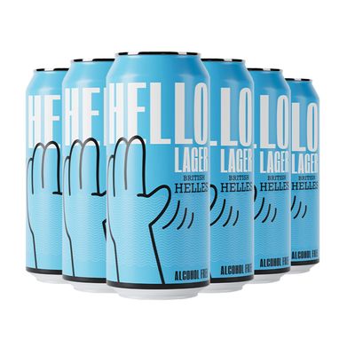 HELLO LAGER | British Helles-Style Lager 0.5% ABV | 6 x 440ml