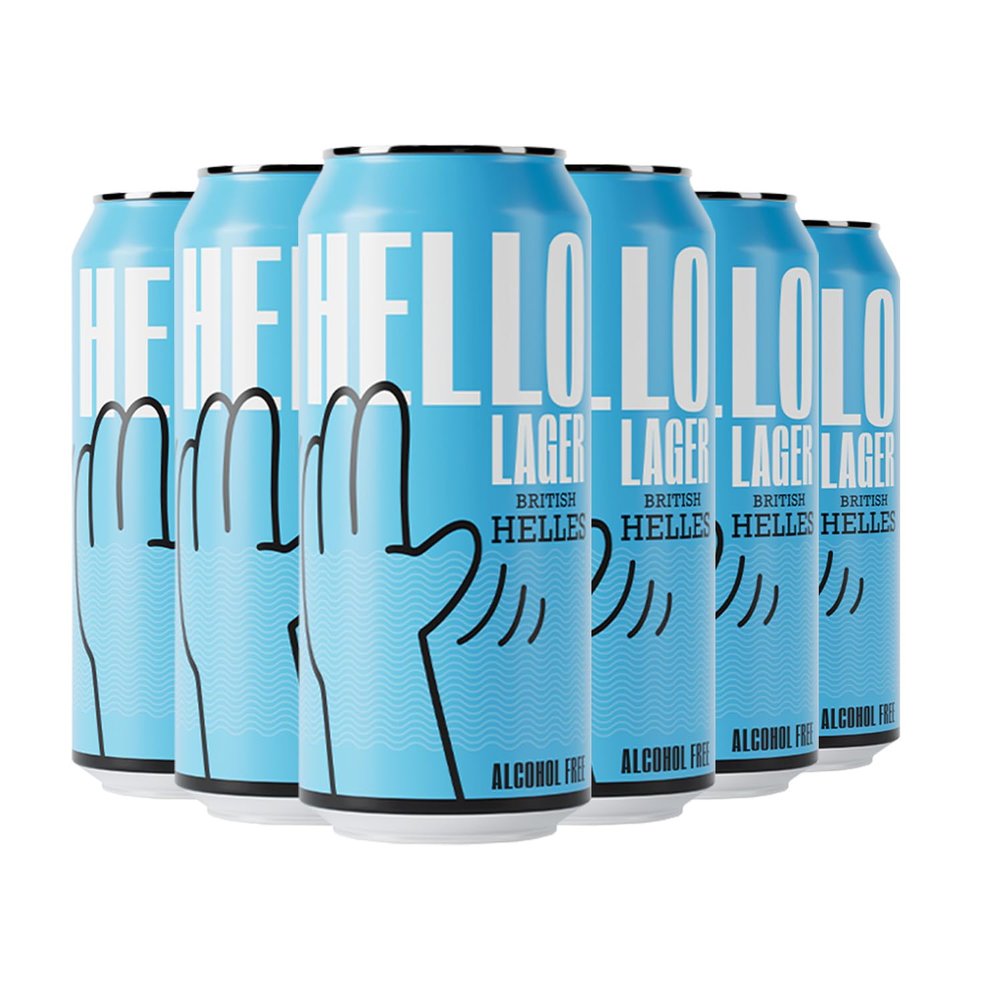 HELLO LAGER | British Helles-Style Lager 0.5% ABV | 6 x 440ml