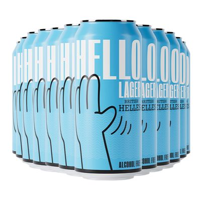 HELLO LAGER | British Helles-Style Lager 0.5% ABV | 12 x 440ml