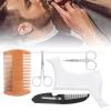 FreshCart Basics Beard Shaping Tool Set with Folding Comb Scissors, Transparent Design, for Daily Grooming, Lightweight ABS Material view 4