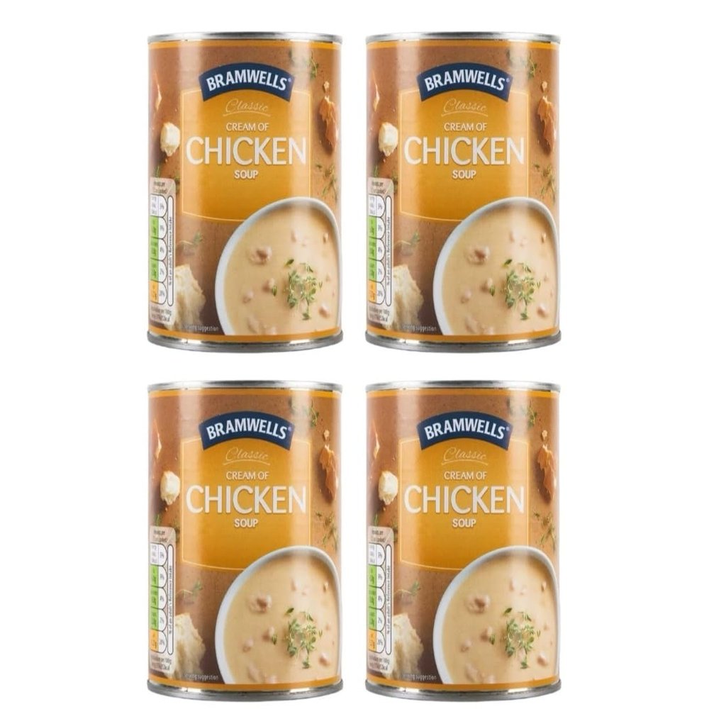 Bizzal Bramwells Classic Cream of Chicken Soup, Ready To Eat, Canned, 400g, Pack of 4