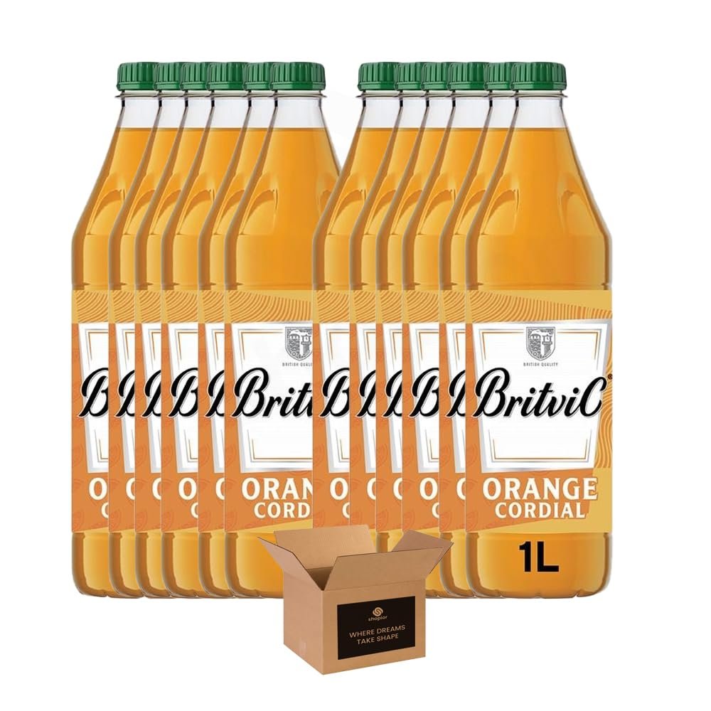 Britvic Fruit Cordial Concentrate Dilutable Juice Drink, Low Calorie No Added Sugar Squash, Flavoured Water Drink Mix, Vegan Hydration Drink (Orange Cordial1ltr - Pack 12)