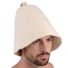 Penitue Wool Sauna Hat for Men & Women, Breathable Soft Hair Steamer Cap Felt Russian Banya Sauna Hat for Hot Tub Spas Steam Rooms Accessories(Beige) view 1