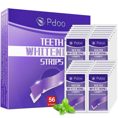 Purple Teeth Whitening Strips 28 Treatments - Enamel-Safe & No-Sensitivity & No-Slip Whitening Strips - Fast Teeth Whitening Result in 7 Days - Whitening Kit for Coffee, Wine Stains Removal
