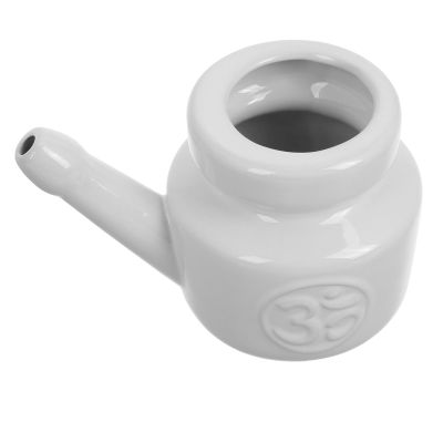 PLAFOPE Ceramic Nasal Rinse Bottle 350ml for Gentle and Safe Sinus Irrigation, Nonirritating Cleaning Experience with Elegant White Ceramic Material, for Yoga and Seasonal Changes