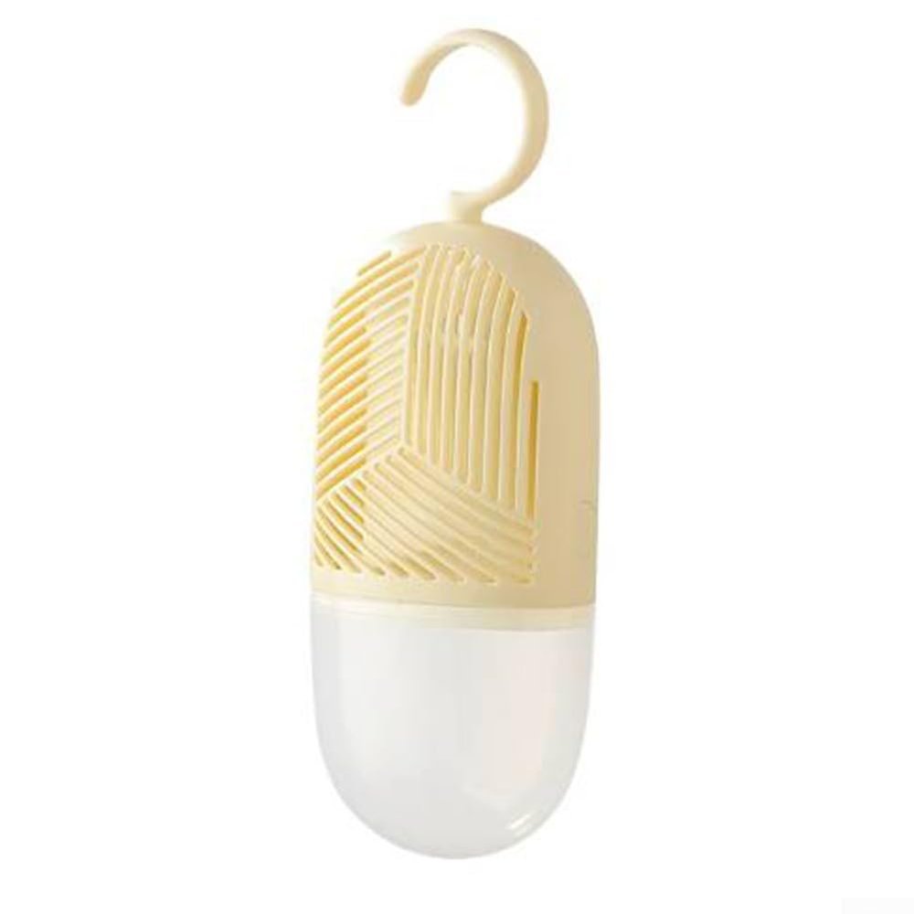 Reusable Hanging Dehumidifier Box for Clothes & Wardrobes Calcium Chloride Moisture Absorber with Transparent Water Reservoir, & (Yellow)
