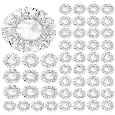100pcs Reusable Aluminum Foil Food Covers for Heat Retention, Elasticated Thermal Insulation Bowl Lids for Hot Cold Food, Adjustable Fresh-Keeping Dish Covers for Home Picnic BBQ Party