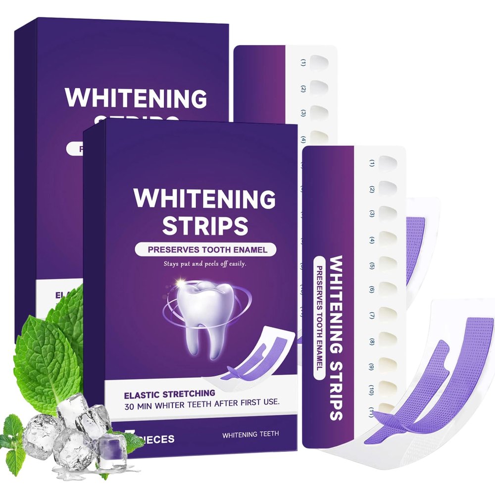 Purple Teeth Whitening Strips,Teeth Whitening Strips Purple,Enamel-Safe & No-Sensitivity & No-Slip Whitenings Strips,Whitenings Kit for Coffee,Wine Stains Removal Result in 7 Days (14PC)
