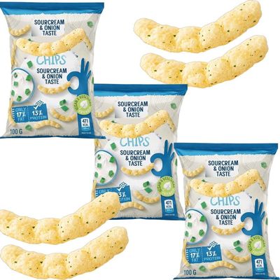 Chips Assorted Flavour Snack Pack 100g Variety Mix of Cheddar, Flaming Hot, Jalapeno & Lime, Prawn Cocktail, Sour Cream & Onion, Maple Bacon Chips (11 x Pack, Sour Cream & Onion)