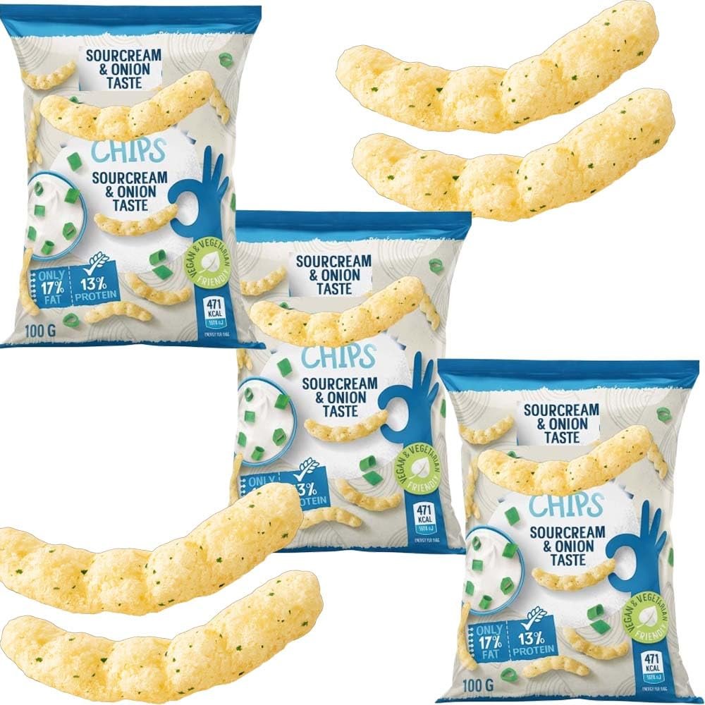 Chips Assorted Flavour Snack Pack 100g Variety Mix of Cheddar, Flaming Hot, Jalapeno & Lime, Prawn Cocktail, Sour Cream & Onion, Maple Bacon Chips (11 x Pack, Sour Cream & Onion)