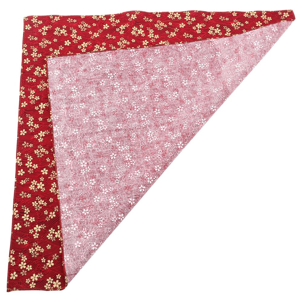 EXAOMBLE Japanese Style Wrapping Cloth for Lunch Box and Bento, Red Cotton Fabric, Sturdy and Fade Resistant, for Office and Restaurant Use