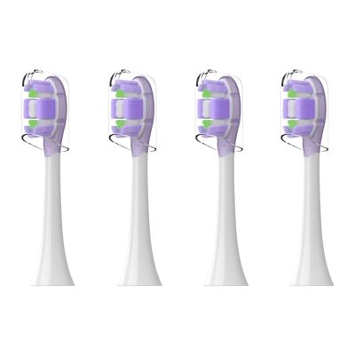 4PCS Replacement Brush Heads,Compatible for xiaomi, Oscillation Electric Toothbrush Pro MES610 MES609 Toothbrush Head Soft Bristle(Purple)
