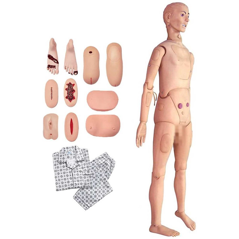 170cm Life Size Patient Care Manikin Training Cpr Simulator Basic Geri Nursing Skills Geri atric Human Model Mannequin Full Body for Students Education Teaching Medical Training Skills