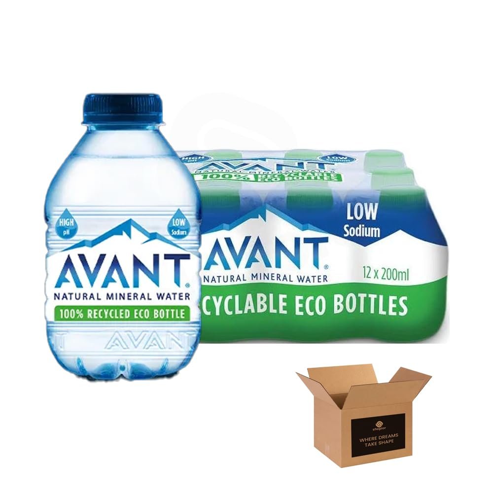 Shopior Natural Mineral Water Naturally Alkaline High pH Low Sodium Bottled Water | Premium Still & Sparkling Water with Crisp Clean Taste for Healthy Hydration (Avant Sports Cap 200ml Pack of 12)