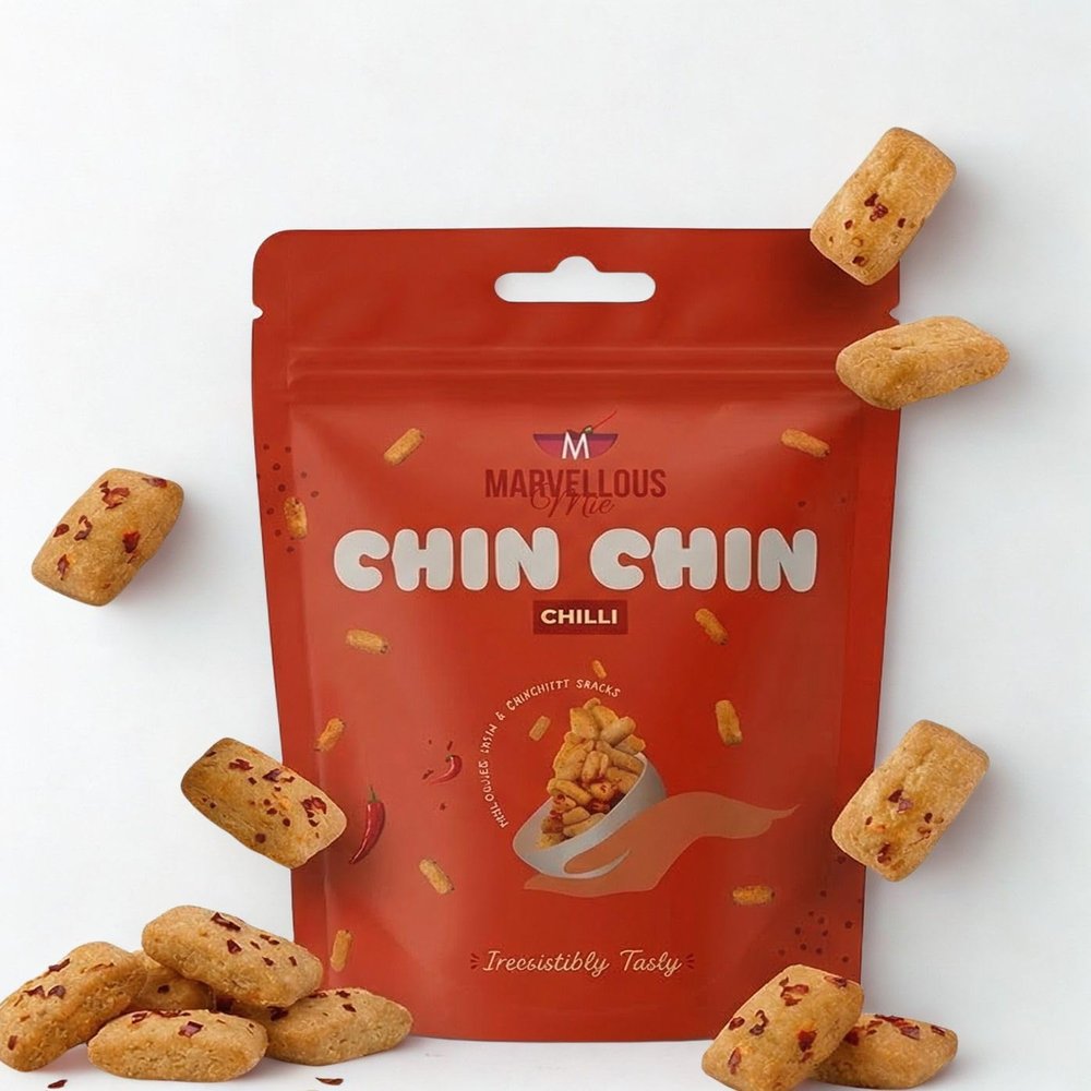 Chin Chin Snack 60g Pack of 24 Nigerian African Snacks (Chilli)