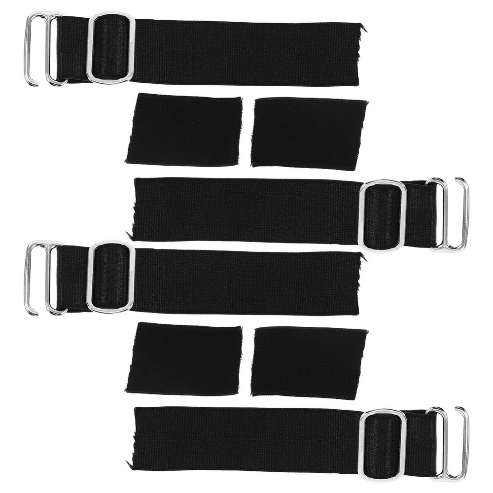Cabilock 4pcs Adjustable Elastic Fishing Hat Strap Extenders with Non-slip Silver Buckle, 2.5cm Wide Suede Band, Replacement Fasteners for Large Brim Sun Visors and Outdoor Caps
