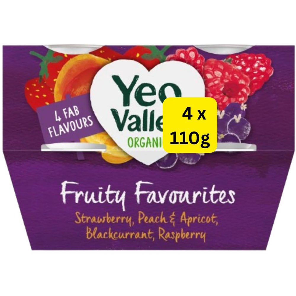 Org Fruity Favourites Yoghurts 110g Yeovalleys (4x110g)