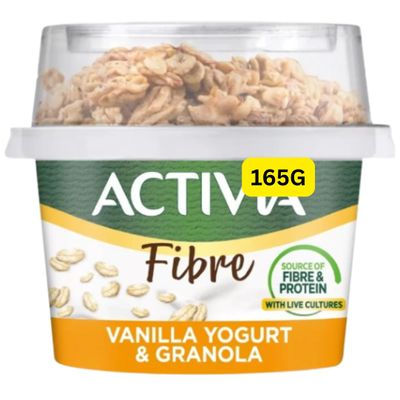 Vanilla & Granola Low Fat Gut Health Yoghurt Breakfast Pot 165g Activias (1x165g)