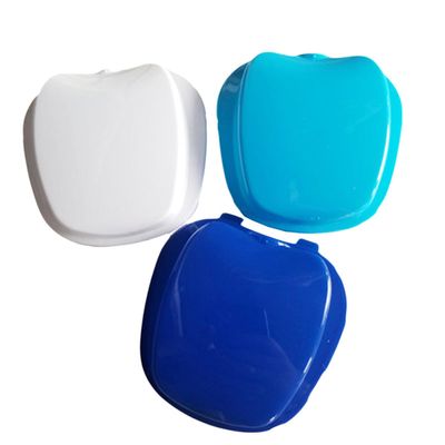 UKCOCO 2pcs Denture Storage Box Portable Artificial Tooth Storage Case Strainer Hinge Denture Case Box Retainer for Travel and Home Use Random Color
