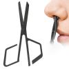 Pongnas Stainless Steel Nose Hair Scissors, Black Oblique Angle Trimming Scissors with for Facial Hair, Comfortable Handle view 4