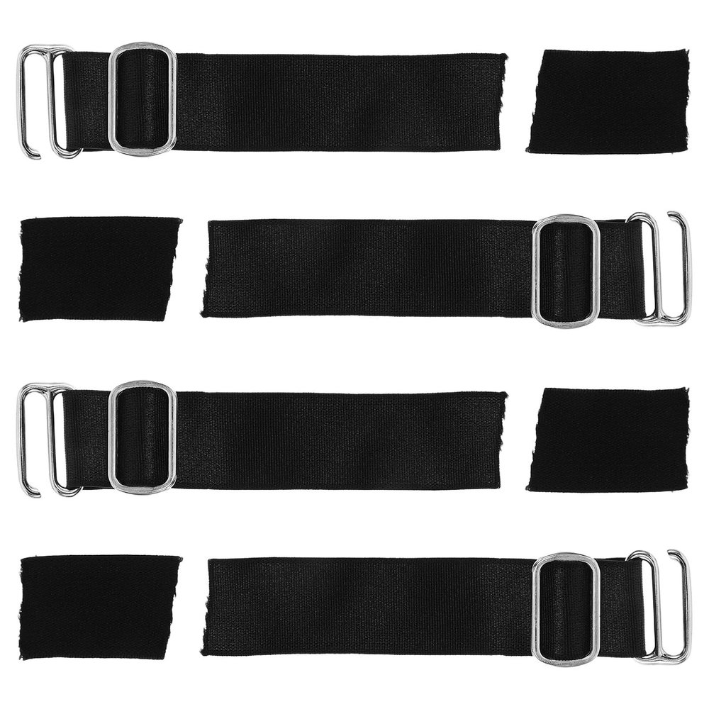 Homoyoyo Adjustable Elastic Visor Strap Extenders 2.5cm Wide Velvet Band 4pcs with Silver Buckle 10cm Length for Outdoor Fishing, Camping, and Sun Hats