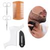 Pongnas Beard Shaping Tool, Transparent Template Comb with 2 Stainless Steel Scissors for Nose Hair Beard and Nail Trimming view 3