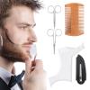 Pongnas Beard Shaping Tool, Transparent Template Comb with 2 Stainless Steel Scissors for Nose Hair Beard and Nail Trimming view 4