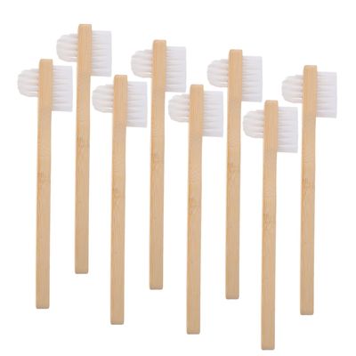 Artibetter 8pcs Double-Sided Denture Cleaning Brush with Firm Nylon Bristles and Ergonomic Handle for Effective False Teeth and Retainer Care, Suitable for Home and Travel Use