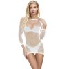 CEWIFO Womens Sexy Outfit for Bedroom Lingerie Nightwear White Set With Stockings Ladies Outfits Blue Robe Women view 2