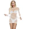 CEWIFO Womens Sexy Outfit for Bedroom Lingerie Nightwear White Set With Stockings Ladies Outfits Blue Robe Women view 4