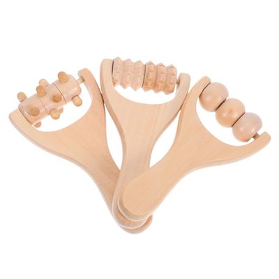 Tofficu 3pcs Manual Handheld Massager Muscle Roller Stick Wooden Multi-Functional Massage Tool for Targeted Muscle Relaxation and Manual Control Daily Relaxation for Athletes and Office