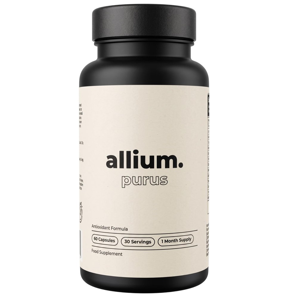 Allium Purus Antioxidant & Immunity Supplement 60 Capsules with Beetroot, Turmeric, Ginger & Aged Black Garlic Formulated for Systemic Wellness and Daily Vitality