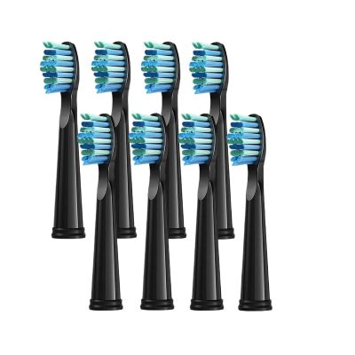8 Pcs Replacement Brush Heads Compatible for Seago/Fairywill Electric Toothbrush Bristle Refill Efficient Cleaning(8 Pcs Black)