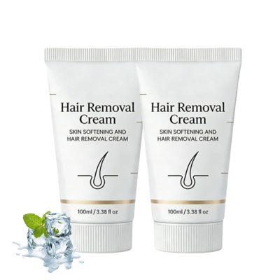Bareveil Hair Removal Cream, Gentle Aromatic Skin-Softening Hair Removal Cream, Smooth-Looking Hair Remover, For Face, Legs, Arms & Underarms Silky Soft Skin Finish (2pcs)