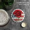 Memorial Day Rose 2 in 1 Magnetic Beer Bottle Opener Fridge Magnets Easy Storage Gift for Men Women White-Style view 3